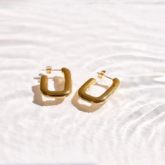 Rounded Square Hoop Earrings