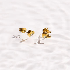 Crystal Heart Stud Earrings