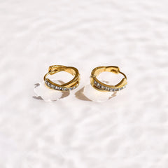 Crystal Twist Hoop Earrings