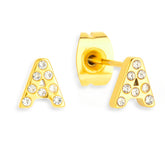 Crystal Initial Stud Earrings