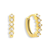 Crystal Row Huggie Hoop Earrings