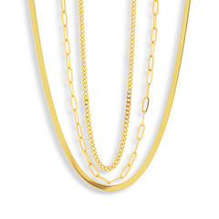 Triple Layer Chain Necklace Set