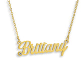 Custom/Personalized Nameplate with Gemstone Necklace