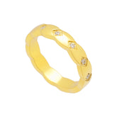 Twist Crystal Inset Ring