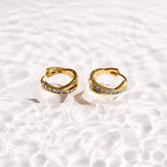 Crystal Twist Hoop Earrings