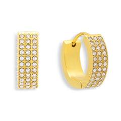 Pavé Crystal Huggie Hoop Earrings