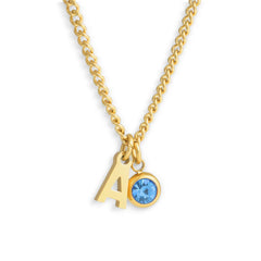 Custom/Personalized Initial Pendant Necklace w/ Birthstone
