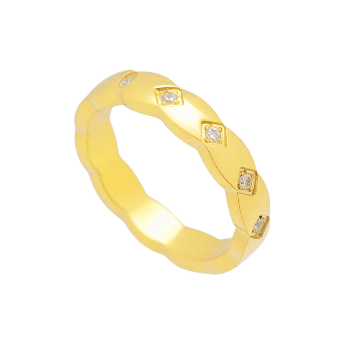 Twist Crystal Inset Ring